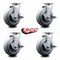 Service Caster 6 Inch Thermoplastic Rubber Swivel Caster Set with Roller Bearings and Brakes SCC-20S620-TPRRF-TLB-4 - alternate 3